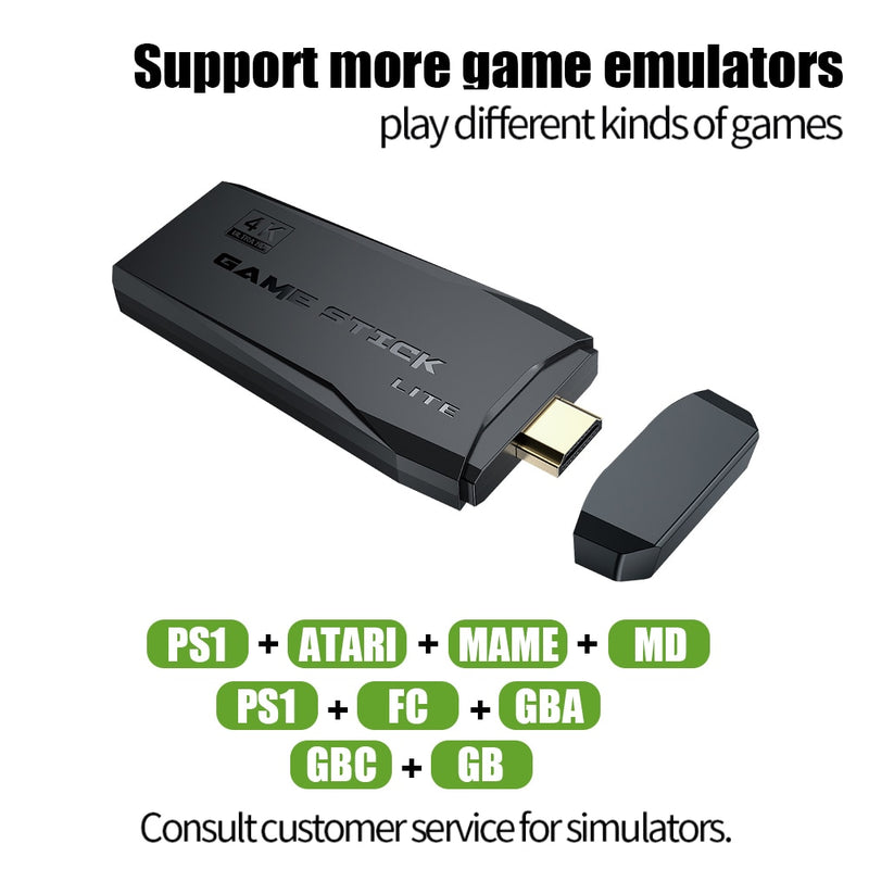 Vídeo Game Retrô Portátil 4K - + de 10.000 Jogos - 2 Controles Wireless - 32/64G de Memoria